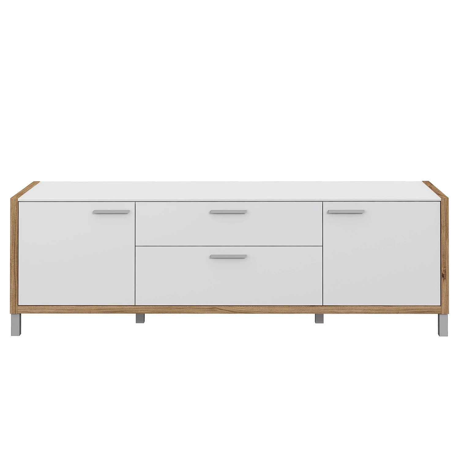 Norrwood Meuble TV Boyd I - Blanc / Imitation chêne 7 Norrwood Meuble TV Boyd I - Blanc / Imitation chêne – Image 5