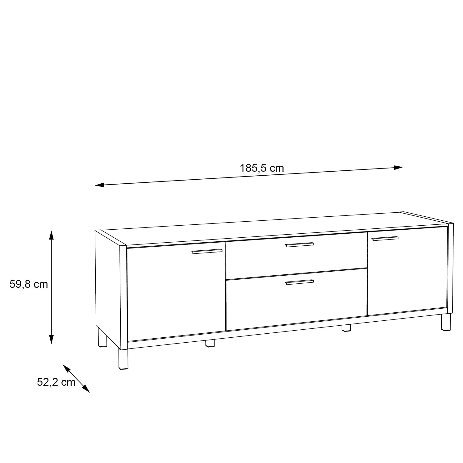 Norrwood Meuble TV Boyd I - Blanc / Imitation chêne 8 Norrwood Meuble TV Boyd I - Blanc / Imitation chêne – Image 6
