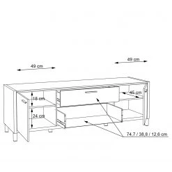 Norrwood Meuble TV Boyd I - Blanc / Imitation chêne 16 Norrwood Meuble TV Boyd I - Blanc / Imitation chêne -Meubles de salon Soldes 1000270231 210609 06155600147 DETAILS P000000001000270231