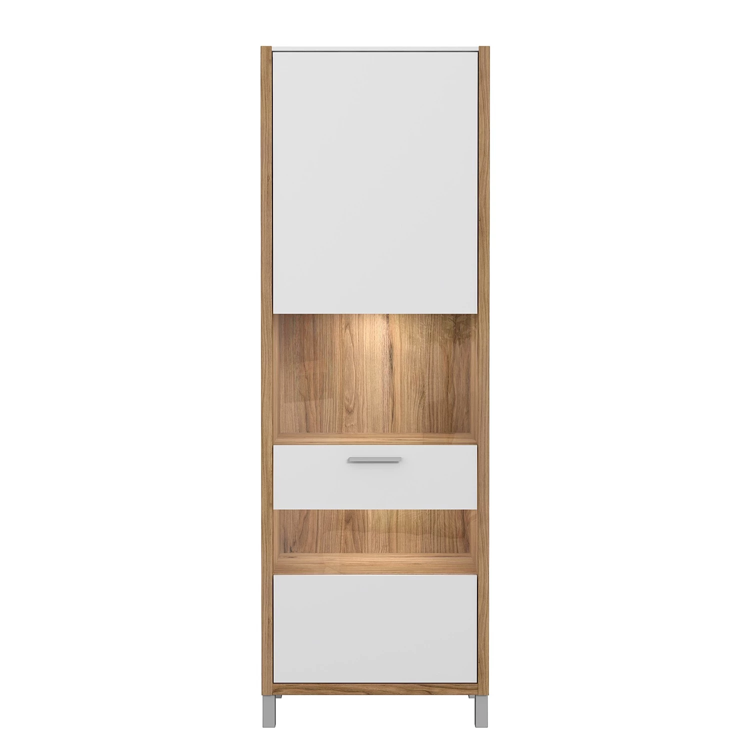 Norrwood Vitrine Boyd - Blanc / Imitation chêne 7 Norrwood Vitrine Boyd - Blanc / Imitation chêne – Image 5