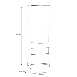 Norrwood Vitrine Boyd - Blanc / Imitation chêne 19 Norrwood Vitrine Boyd - Blanc / Imitation chêne -Meubles de salon Soldes 1000270239 210609 06160000212 SKETCH DETAILS P000000001000270239 sketch