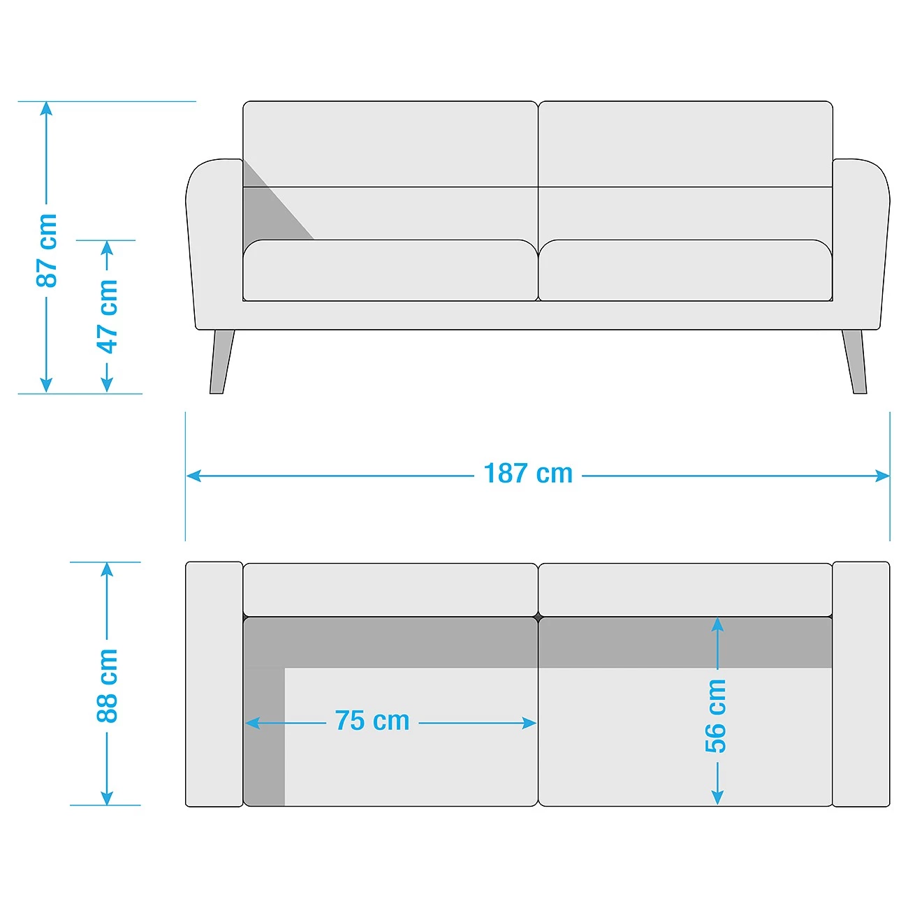 Norrwood Canapé Lucinda I (2-3 places) - Tissu - Tissu Hanabi: Jaune - Beige 10 Norrwood Canapé Lucinda I (2-3 places) - Tissu - Tissu Hanabi: Jaune - Beige – Image 8