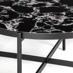 Studio Copenhagen Table basse Abee - Imitation marbre noir / Noir -Meubles de salon Soldes 1000270346 220809 060 DETAILS P000000001000270346