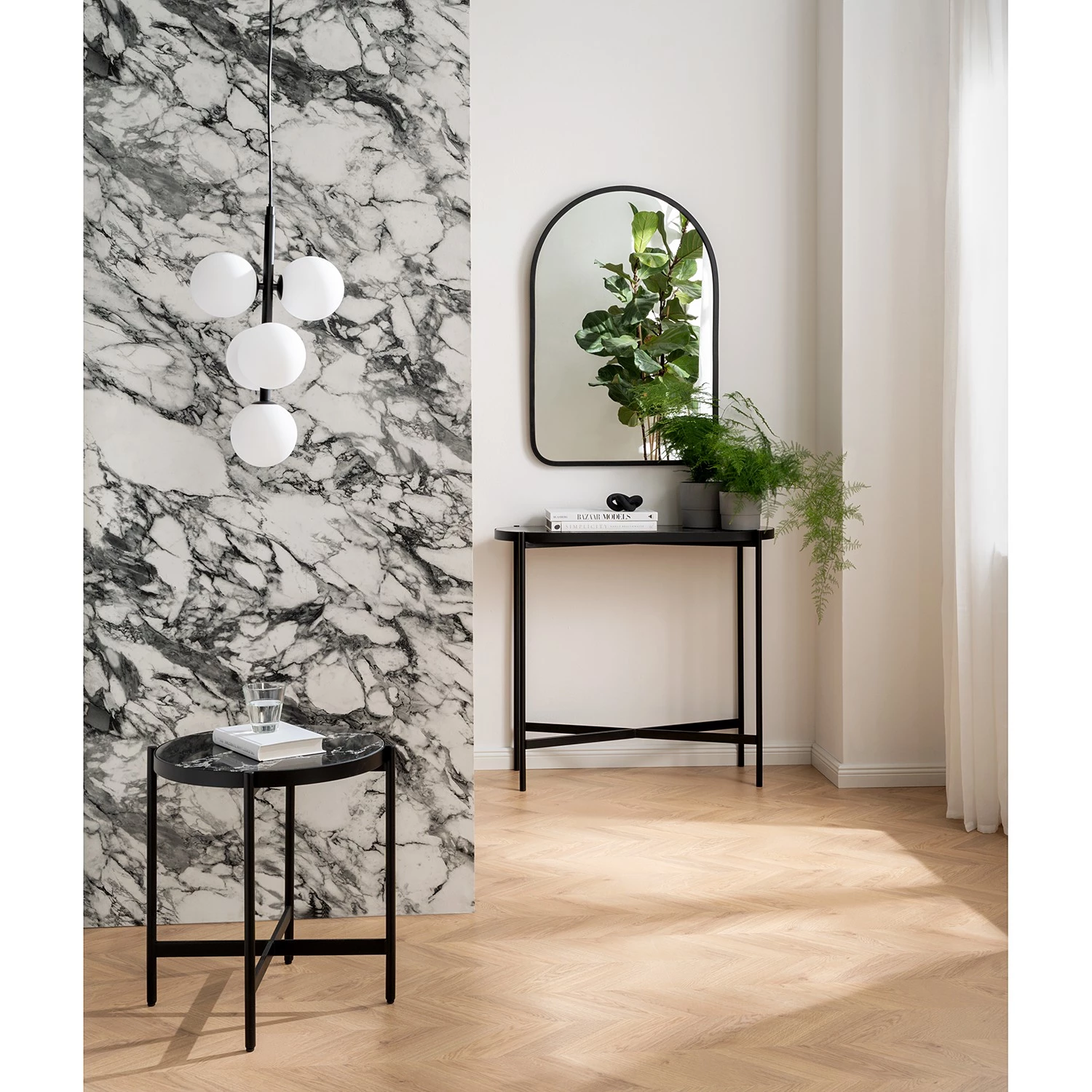 Studio Copenhagen Console Abee - Imitation marbre noir / Noir 4 Studio Copenhagen Console Abee - Imitation marbre noir / Noir – Image 2