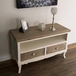 Ridgevalley Meuble TV Pua - Eucalyptus massif - Blanc / Marron -Meubles de salon Soldes 1000270686 210602 06133000113 MOOD DETAILS P000000001000270686 mood