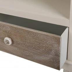 Ridgevalley Meuble TV Pua - Eucalyptus massif - Blanc / Marron -Meubles de salon Soldes 1000270686 210602 06133100120 DETAILS P000000001000270686