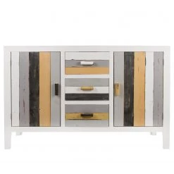 Ridgevalley Buffet Souper - Eucalyptus massif - Blanc / Multicolore -Meubles de salon Soldes 1000270703 210602 06134100225 DETAILS P000000001000270703