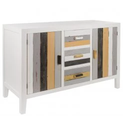 Ridgevalley Buffet Souper - Eucalyptus massif - Blanc / Multicolore -Meubles de salon Soldes 1000270703 210602 06134100226 DETAILS P000000001000270703