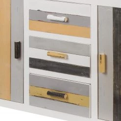 Ridgevalley Buffet Souper - Eucalyptus massif - Blanc / Multicolore -Meubles de salon Soldes 1000270703 210602 06134100228 DETAILS P000000001000270703