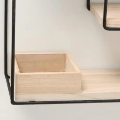 Boltze Étagère murale Tjorge II - Métal - Noir / Marron -Meubles de salon Soldes 1000270764 210709 14011900044 DETAILS P000000001000270764