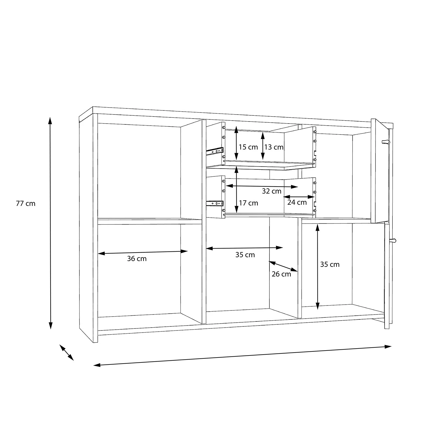 Loftscape Buffet Rison IV - Gris foncé / Imitation bois ancien 9 Loftscape Buffet Rison IV - Gris foncé / Imitation bois ancien – Image 7