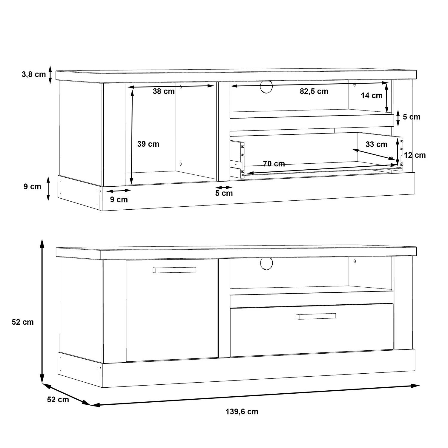 Ridgevalley Meuble TV Moro - Imitation chêne artisan / Gris 7 Ridgevalley Meuble TV Moro - Imitation chêne artisan / Gris – Image 5