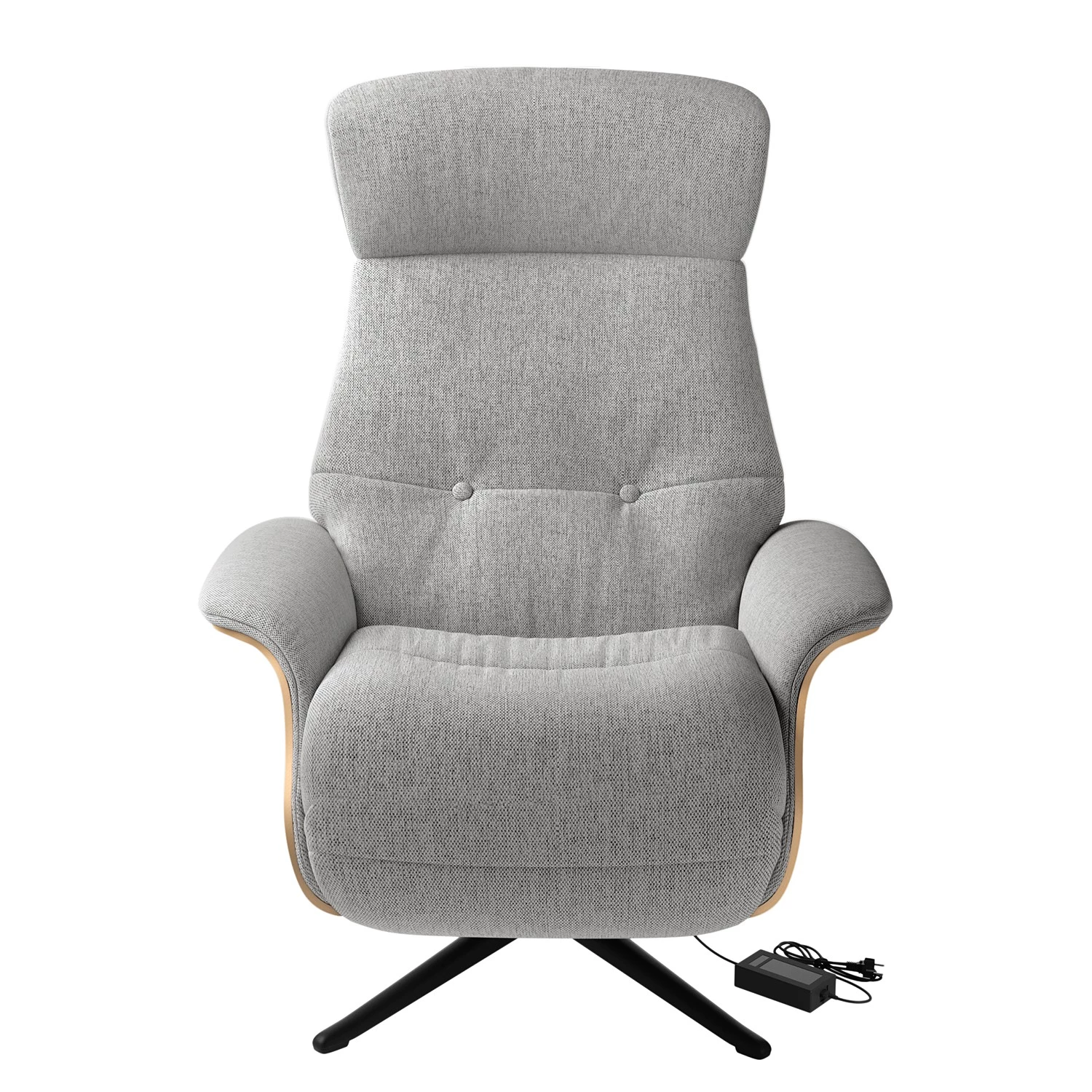 Studio Copenhagen Fauteuil relax Anderson III - Tissu Saia: Gris clair - Noir - Chêne 8 Studio Copenhagen Fauteuil relax Anderson III - Tissu Saia: Gris clair - Noir - Chêne – Image 6