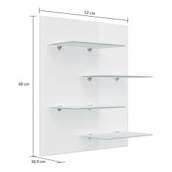 Posseik Étagère murale Elite - Blanc brillant - Largeur : 52 cm -Meubles de salon Soldes 1000272756 210614 14224600018 SKETCH DETAILS P000000001000272756 sketch
