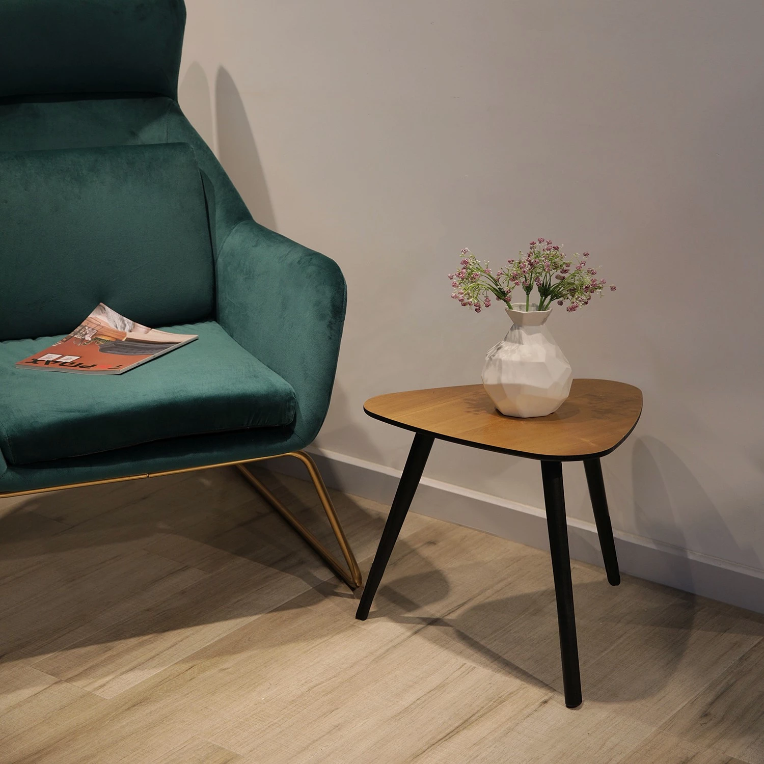 Red Living Bout de canapé Malcata III - Placage en bois véritable - Paulownia / Noir 4 Red Living Bout de canapé Malcata III - Placage en bois véritable - Paulownia / Noir – Image 2