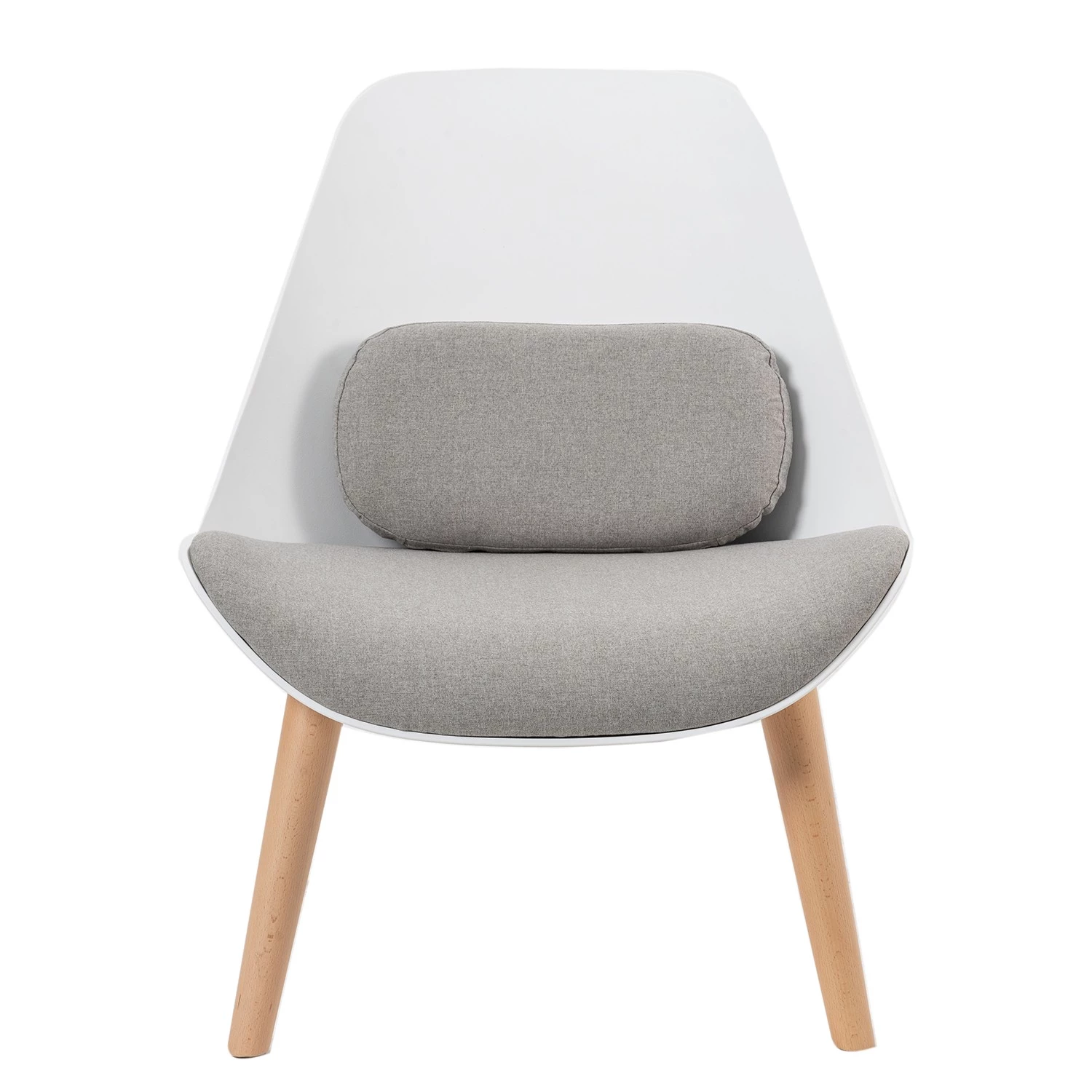 Mørteens Fauteuil Evie I - Matière plastique et tissu / Hêtre massif - Blanc et gris / Hêtre 4 Mørteens Fauteuil Evie I - Matière plastique et tissu / Hêtre massif - Blanc et gris / Hêtre – Image 2