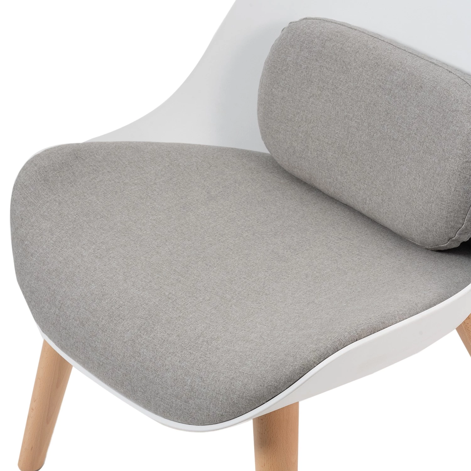 Mørteens Fauteuil Evie I - Matière plastique et tissu / Hêtre massif - Blanc et gris / Hêtre 8 Mørteens Fauteuil Evie I - Matière plastique et tissu / Hêtre massif - Blanc et gris / Hêtre – Image 6