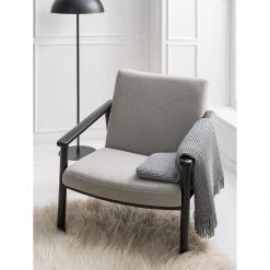 Studio Copenhagen Fauteuil Etah - Tissu / Hêtre massif - Gris / Noir -Meubles de salon Soldes 1000273473 220919 021 MOOD DETAILS P000000001000273473 mood