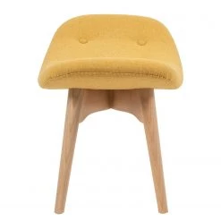 Mørteens Repose-pieds Gimli - Tissu / Frêne massif - Jaune moutarde -Meubles de salon Soldes 1000273475 220420 040 DETAILS P000000001000273475