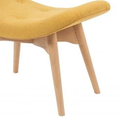 Mørteens Repose-pieds Gimli - Tissu / Frêne massif - Jaune moutarde -Meubles de salon Soldes 1000273475 220420 045 DETAILS P000000001000273475