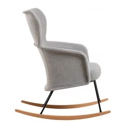 Mørteens Rocking chair Felin - Tissu / Métal / Hêtre massif - Gris / Noir / Hêtre -Meubles de salon Soldes 1000273480 220420 035 DETAILS P000000001000273480