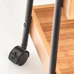 Zeller Desserte Abrigada - Bambou / Métal - Naturel / Noir - 50 x 28 x 70 cm -Meubles de salon Soldes 1000273689 210615 06563600003 DETAILS P000000001000273689