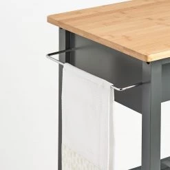 Zeller Desserte Addison - Bambou / MDF - Gris - 58 x 40 x 93 cm -Meubles de salon Soldes 1000273690 210615 06563700008 DETAILS P000000001000273690