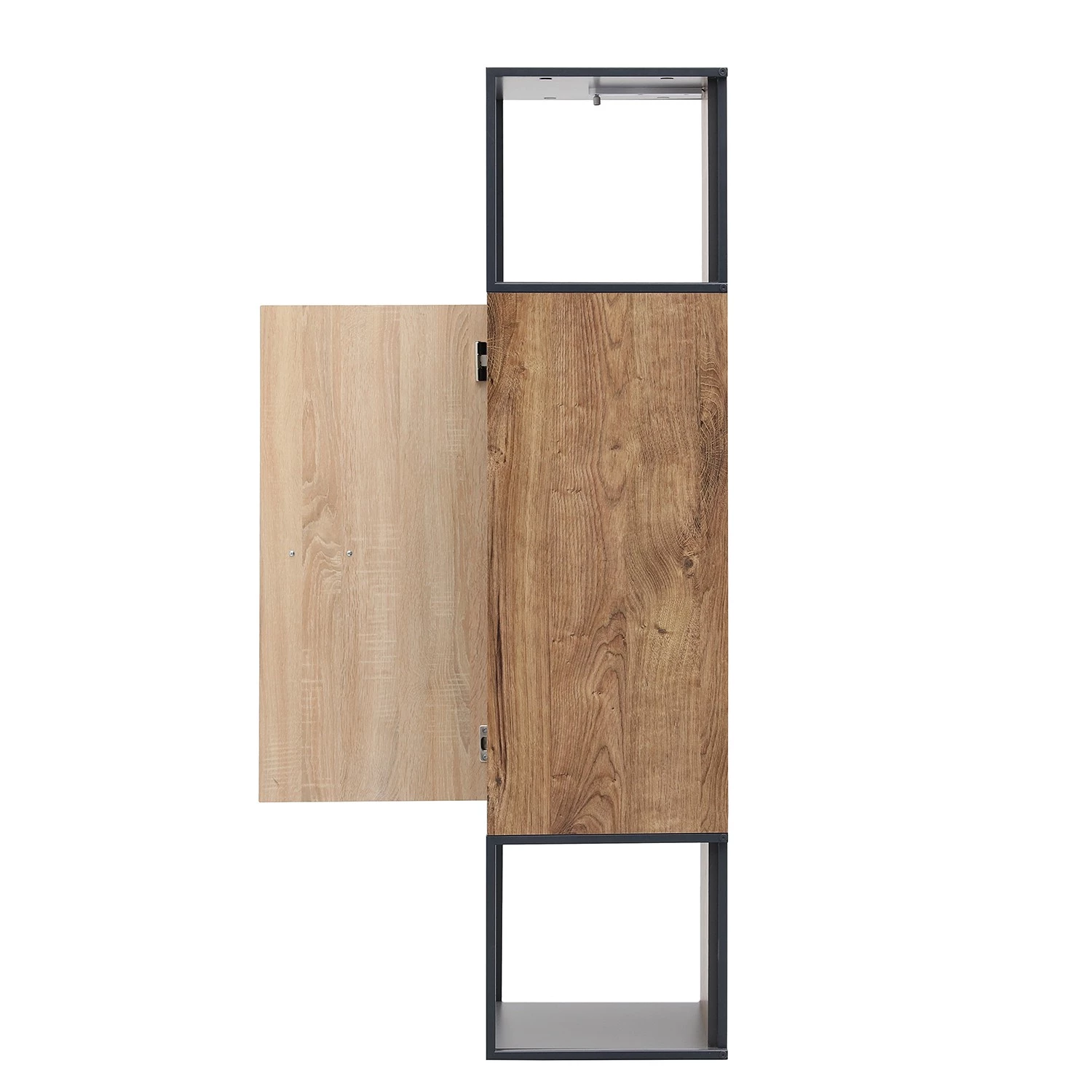 Red Living Vitrine murale Meevoo - Imitation chêne rustique / Graphite 7 Red Living Vitrine murale Meevoo - Imitation chêne rustique / Graphite – Image 5