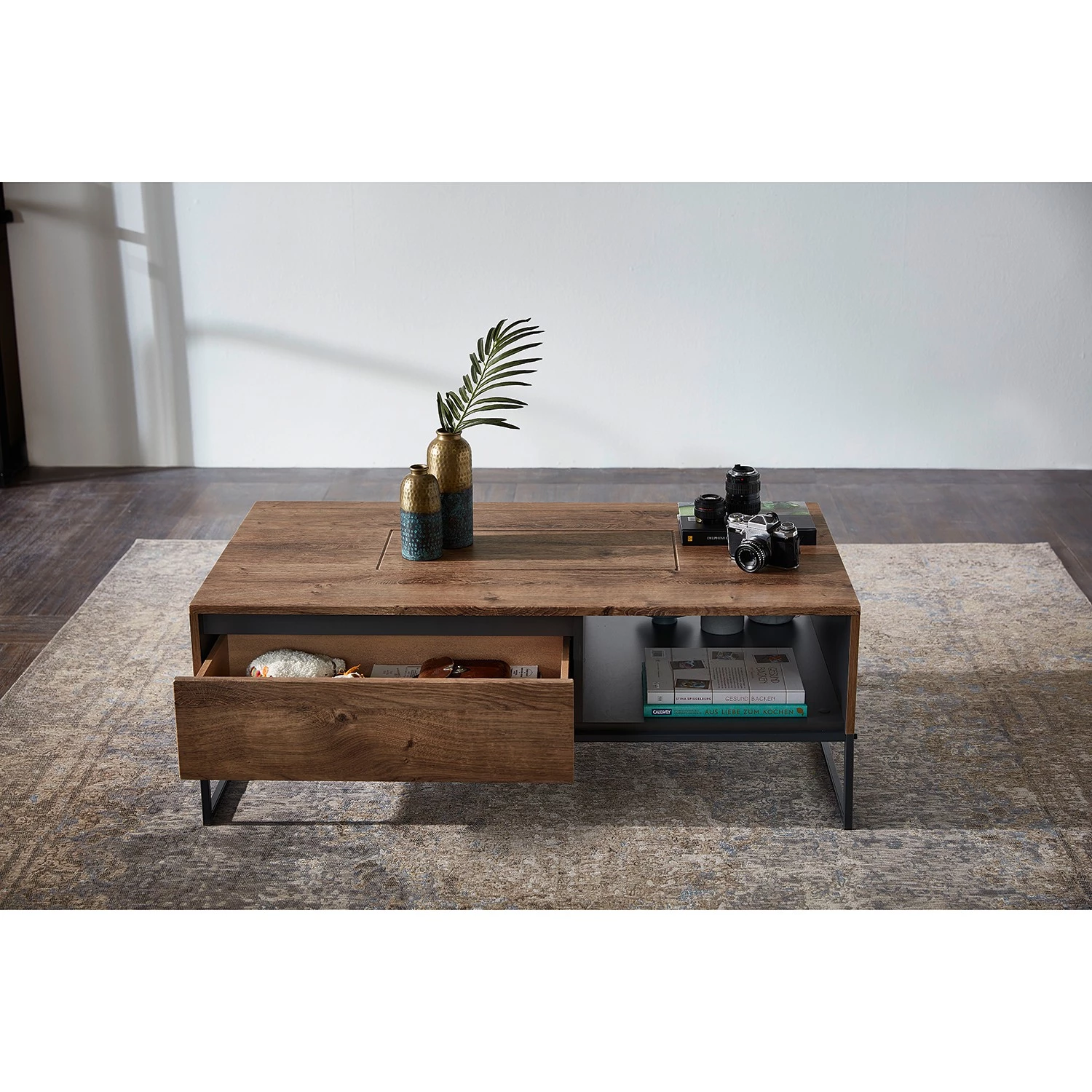 Red Living Table basse Meevoo - Imitation chêne rustique / Graphite 6 Red Living Table basse Meevoo - Imitation chêne rustique / Graphite – Image 4