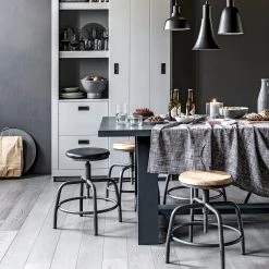 Red Living Tabouret Barry - Manguier massif / Métal - Manguier / Gris -Meubles de salon Soldes 1000275317 210629 14365400003 MOOD DETAILS P000000001000275317 mood