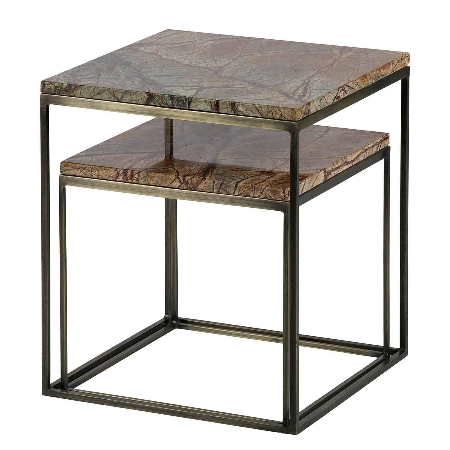 Red Living Bouts de canapé Jokela (lot de 2) - Marbre / Métal - Marron clair 3 Red Living Bouts de canapé Jokela (lot de 2) - Marbre / Métal - Marron clair