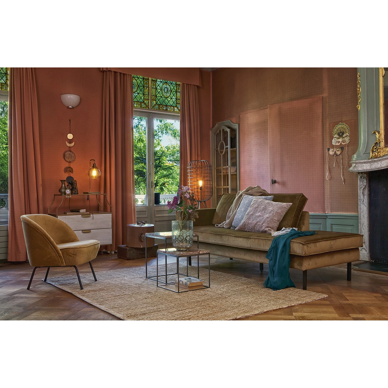 Red Living Bouts de canapé Jokela (lot de 2) - Marbre / Métal - Marron clair 4 Red Living Bouts de canapé Jokela (lot de 2) - Marbre / Métal - Marron clair – Image 2