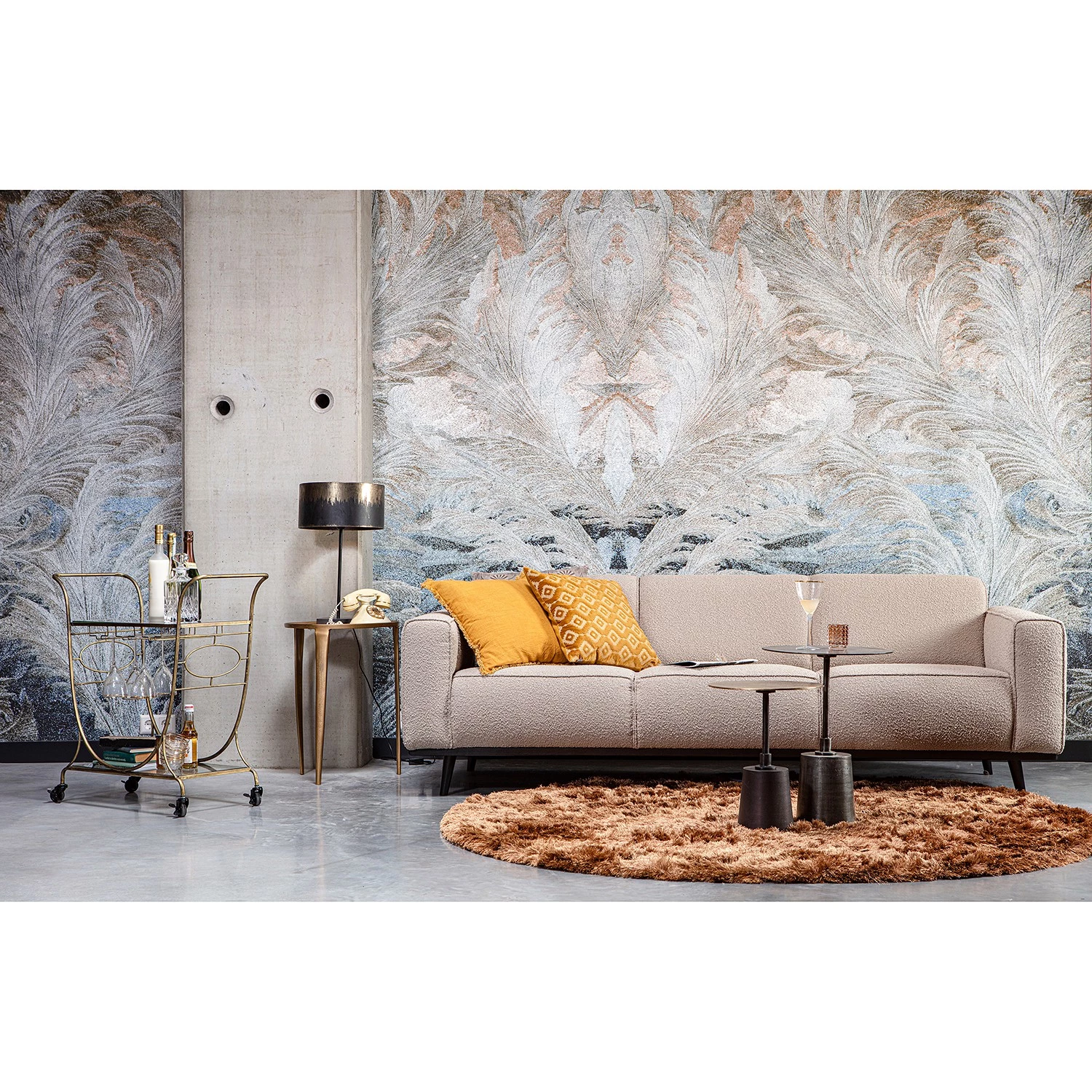 Red Living Bouts de canapé Illo (lot de 2) - Métal - Doré vieilli 4 Red Living Bouts de canapé Illo (lot de 2) - Métal - Doré vieilli – Image 2