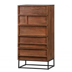 Red Living Buffet Borro I - Manguier massif / Métal - Manguier / Noir