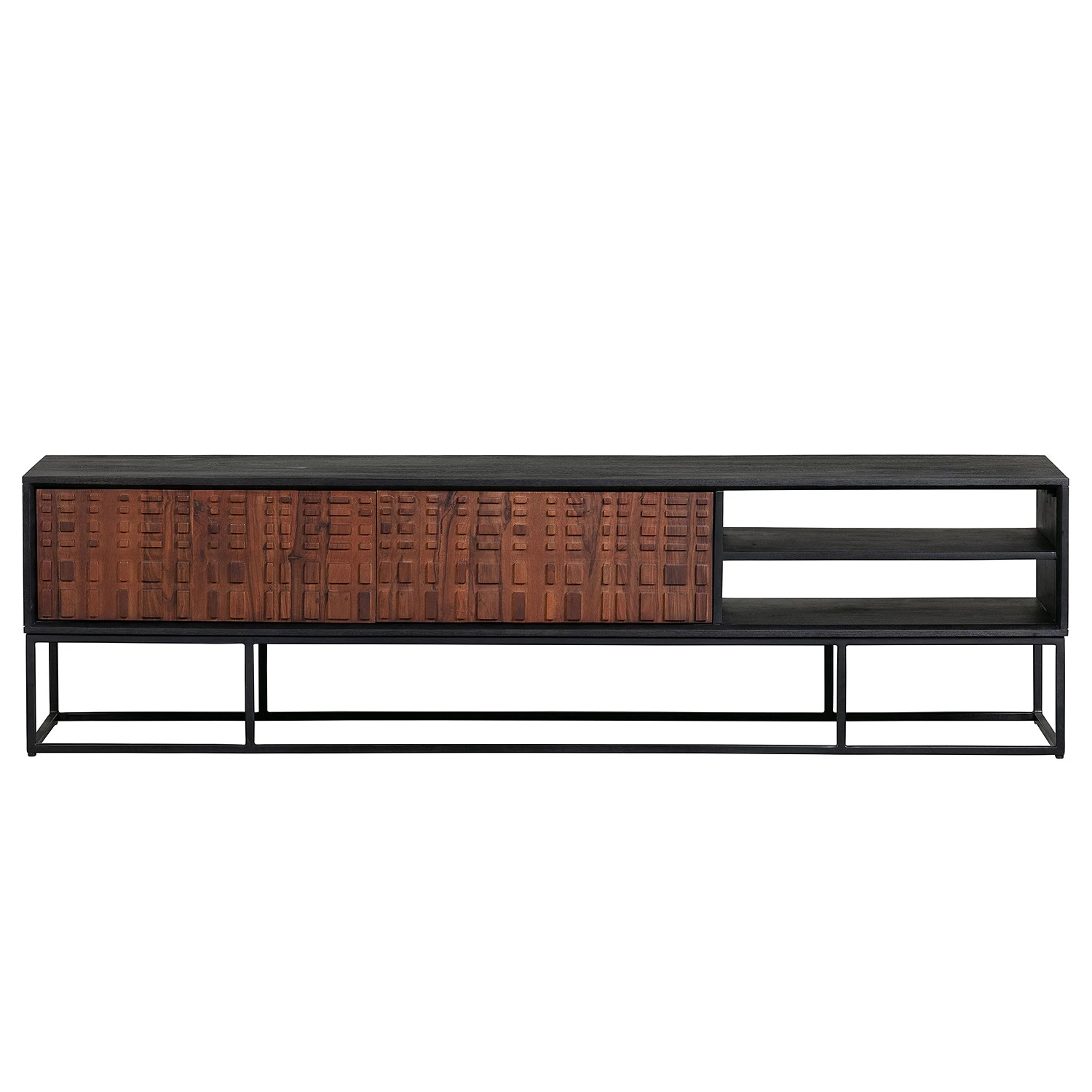 Red Living Meuble TV Dynk - Sheesham massif - Sheesham / Noir 6 Red Living Meuble TV Dynk - Sheesham massif - Sheesham / Noir – Image 4