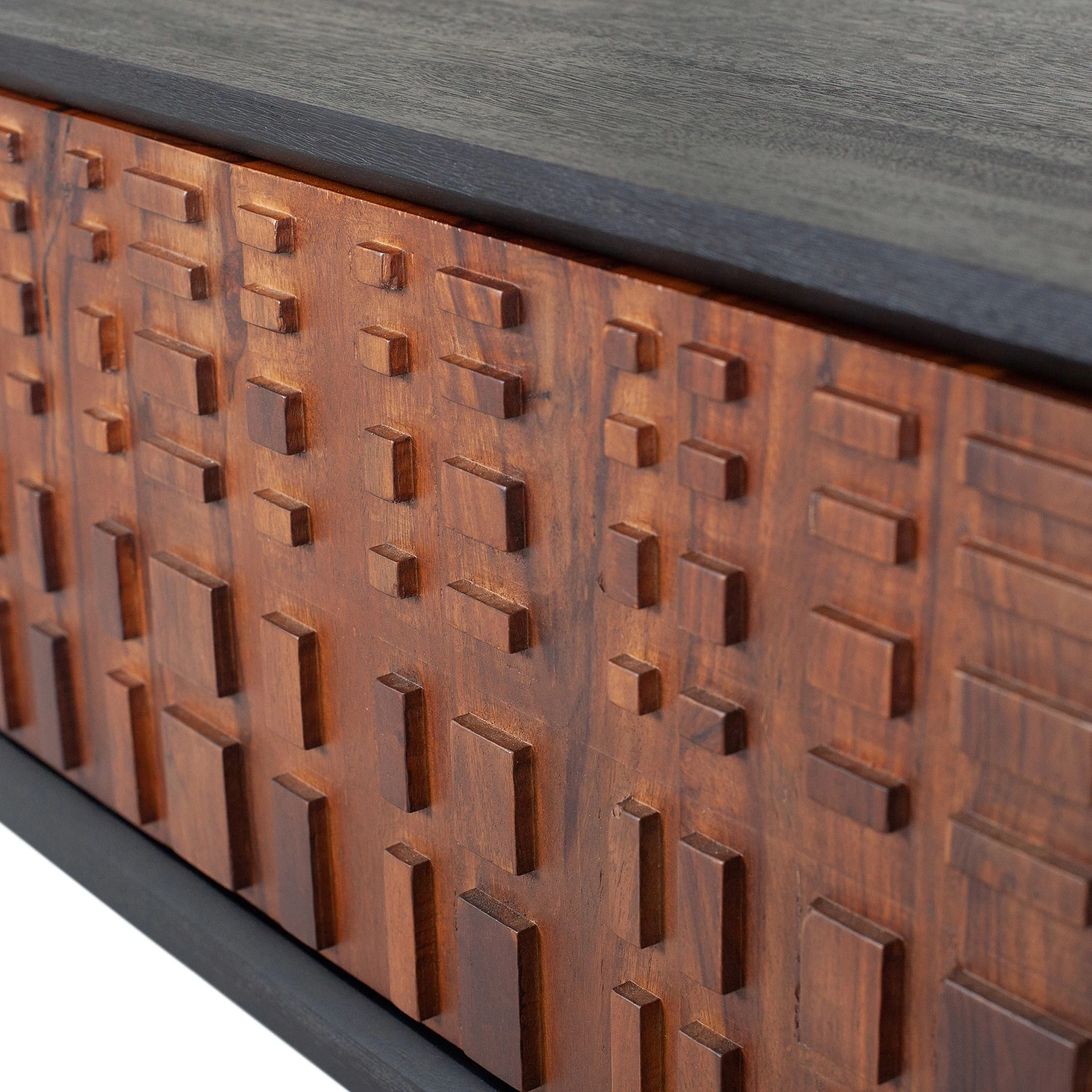 Red Living Meuble TV Dynk - Sheesham massif - Sheesham / Noir 8 Red Living Meuble TV Dynk - Sheesham massif - Sheesham / Noir – Image 6