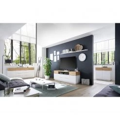 Norrwood Enfilade Akaa I - Placage en bois véritable - Chêne / Blanc -Meubles de salon Soldes 1000276025 210623 17275400008 MOOD DETAILS P000000001000276025 mood