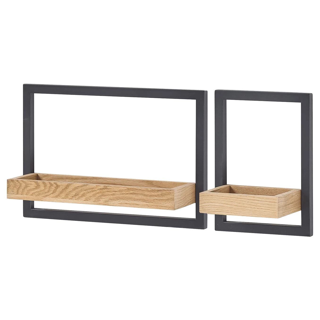 Red Living Étagères murales Marcoola - Métal / Placage en bois véritable - Noir / Chêne à nœuds 3 Red Living Étagères murales Marcoola - Métal / Placage en bois véritable - Noir / Chêne à nœuds