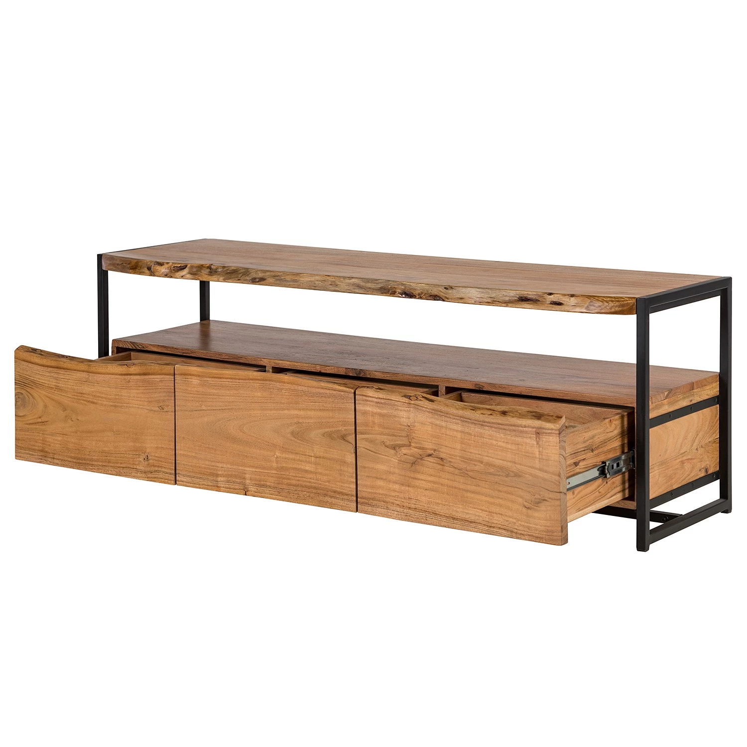 Ars manufacti Meuble TV Kaawo - Acacia massif / Métal - Acacia / Noir 4 Ars manufacti Meuble TV Kaawo - Acacia massif / Métal - Acacia / Noir – Image 2