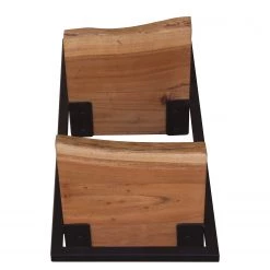 Ars manufacti Étagère murale Kaawo II - Acacia massif / Métal - Acacia / Noir - Hauteur : 65 cm -Meubles de salon Soldes 1000276820 220413 033 DETAILS P000000001000276820