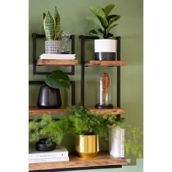 Ars manufacti Étagère murale Kaawo II - Acacia massif / Métal - Acacia / Noir - Hauteur : 65 cm -Meubles de salon Soldes 1000276820 220812 021 MOOD DETAILS P000000001000276820 mood