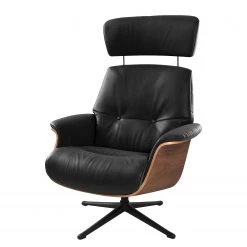 Studio Copenhagen Fauteuil relax Anderson I - Cuir véritable Neka : Noir - Noir - Noyer -Meubles de salon Soldes 1000276939 211007 104200000035 DETAILS P000000001000276939