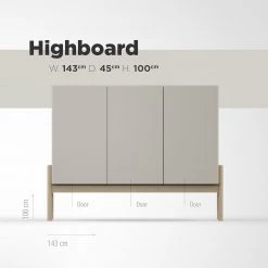 Studio Copenhagen Buffet haut Cooby - Blanc / Chêne -Meubles de salon Soldes 1000276945 211111 1449020000501 SKETCH DETAILS P000000001000276945 sketch