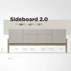 Studio Copenhagen Enfilade Cooby II - Blanc / Chêne 21 Studio Copenhagen Enfilade Cooby II - Blanc / Chêne -Meubles de salon Soldes 1000276948 211111 1449030000504 SKETCH DETAILS P000000001000276948 sketch