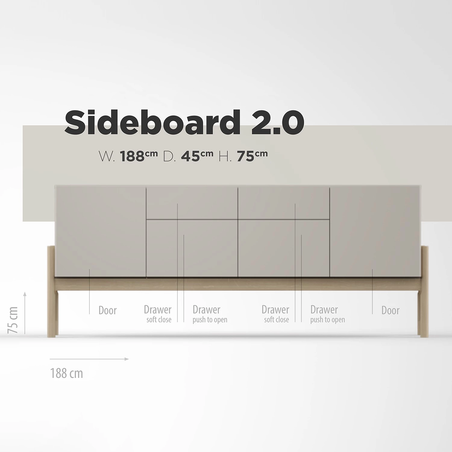 Studio Copenhagen Enfilade Cooby II - Blanc / Chêne 12 Studio Copenhagen Enfilade Cooby II - Blanc / Chêne – Image 10