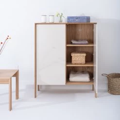 Studio Copenhagen Buffet Maayka - Partiellement en chêne massif - Blanc / Chêne clair -Meubles de salon Soldes 1000277379 211012 15364800032 MOOD DETAILS P000000001000277379 mood