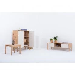 Studio Copenhagen Meuble TV Maayka I - Partiellement en chêne massif - Blanc / Chêne clair -Meubles de salon Soldes 1000277386 211012 15364900055 MOOD DETAILS P000000001000277386 mood