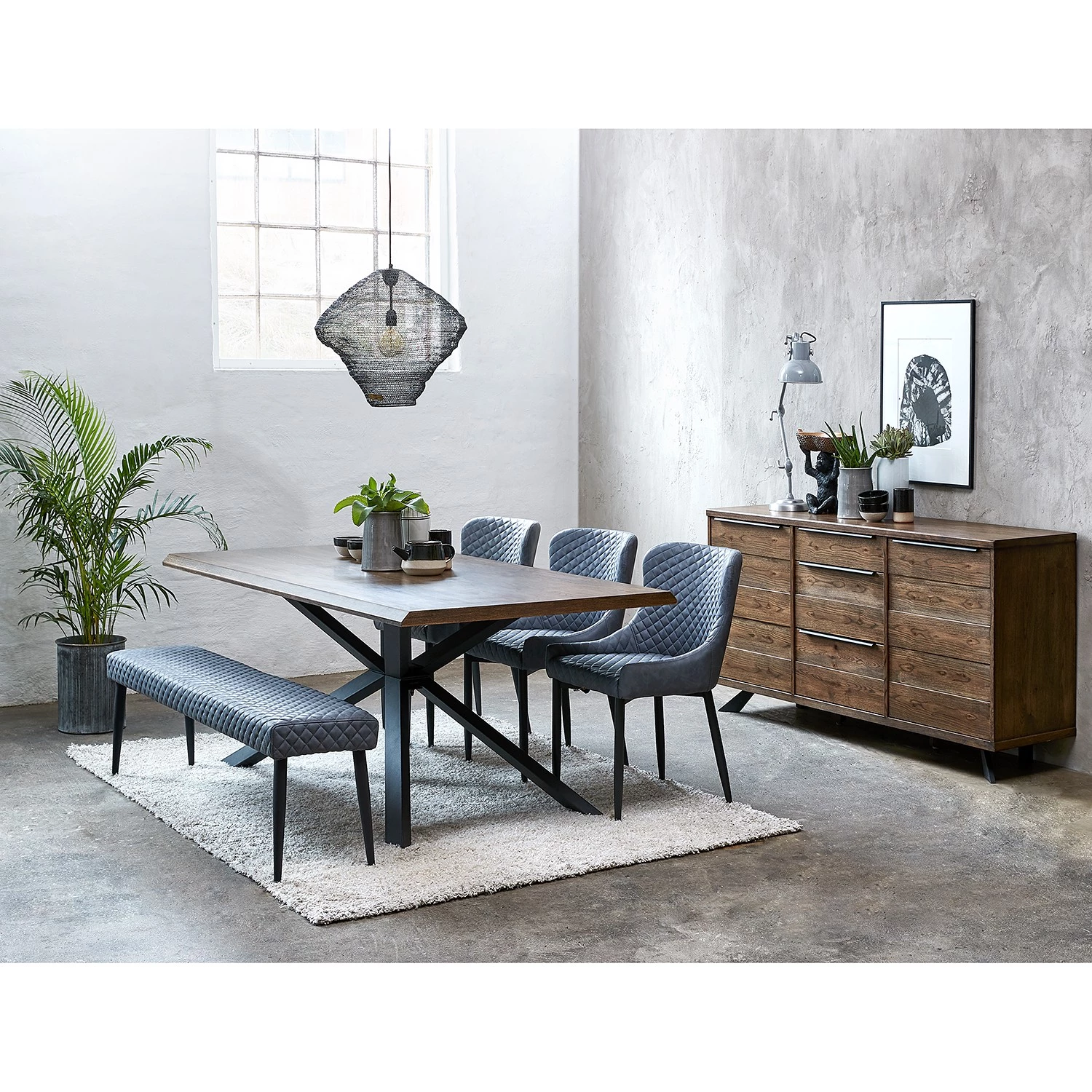 Red Living Buffet Berck - Placage en bois véritable - Chêne fumé / Noir 5 Red Living Buffet Berck - Placage en bois véritable - Chêne fumé / Noir – Image 3