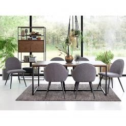 Red Living Étagère Ratho - Placage en bois véritable / Métal - Chêne fumé / Noir -Meubles de salon Soldes 1000277645 210706 14081600105 MOOD DETAILS P000000001000277645 mood