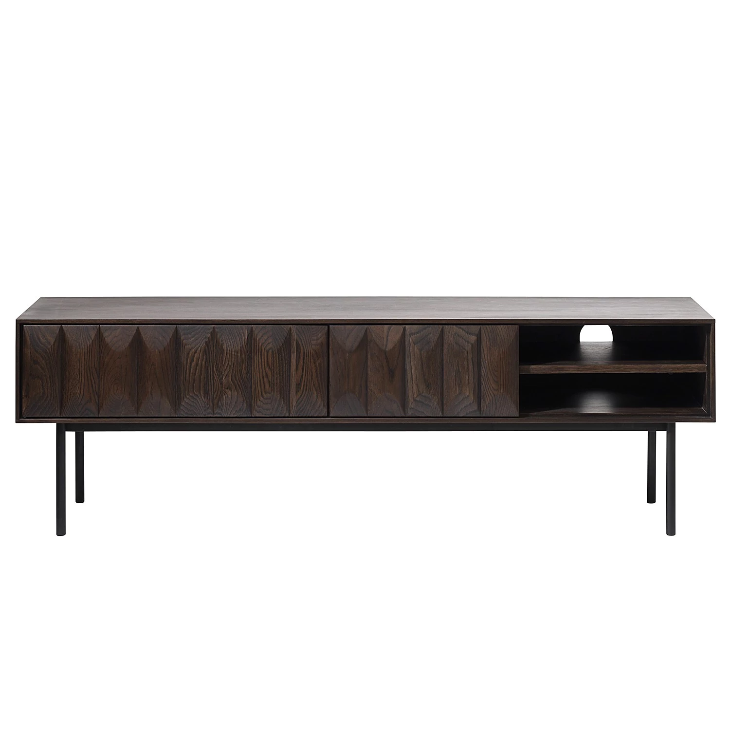 Red Living Meuble TV Limes - Chêne massif / Métal - Chêne foncé / Noir 5 Red Living Meuble TV Limes - Chêne massif / Métal - Chêne foncé / Noir – Image 3
